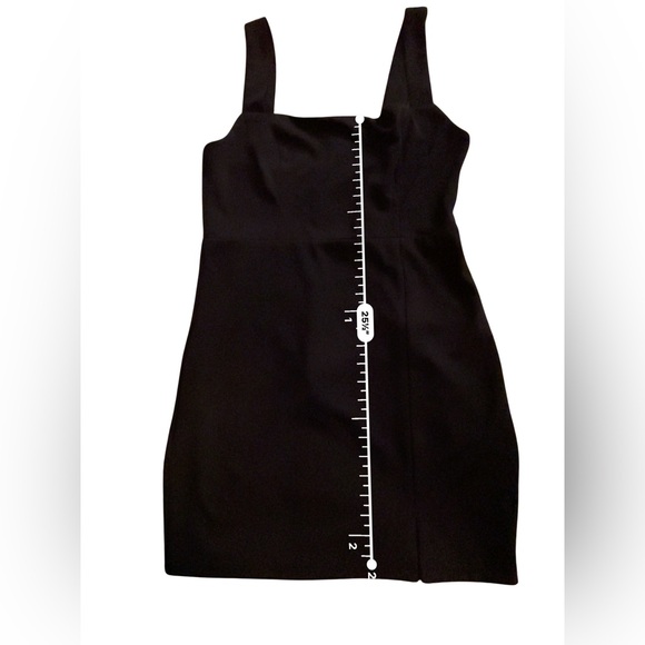 Lulus Black Square Neck Mini Dress Size L NWT Bodycon Sheath LBD Cocktail Party - Picture 9 of 12